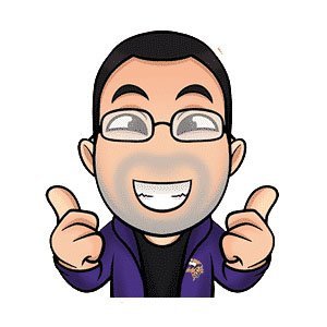 Cartoon avatar of a smiling man with glasses, short dark hair, and facial hair, giving two thumbs up while wearing a purple jacket over a black shirt.