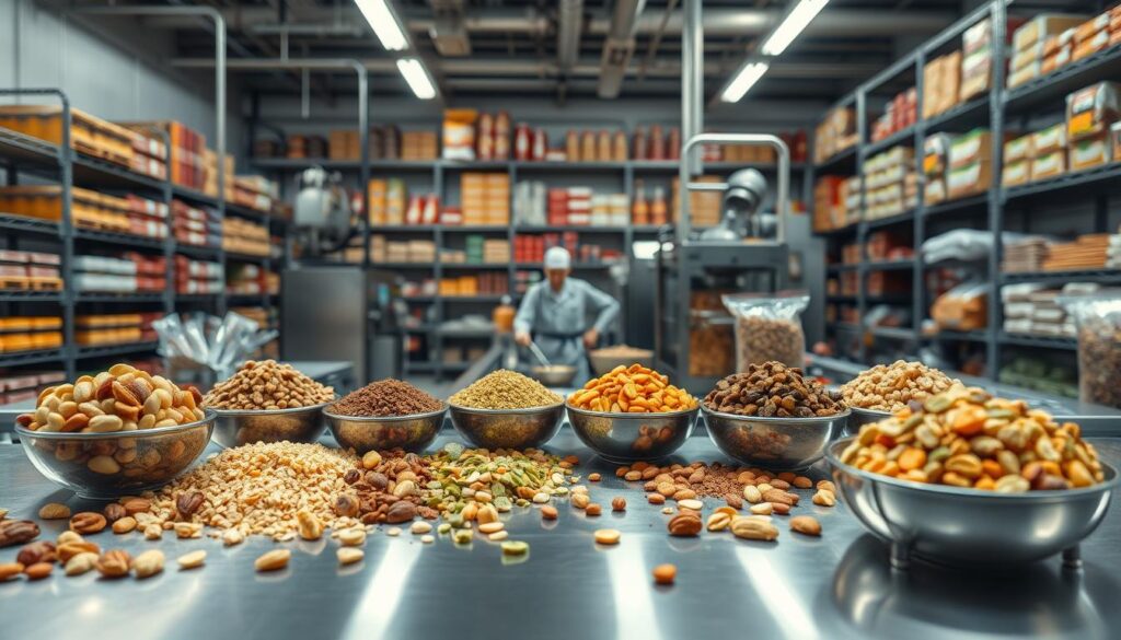 commercial snack ingredients in food production