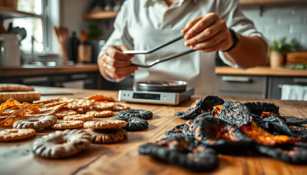 salvage burnt snacks by assessing burning levels